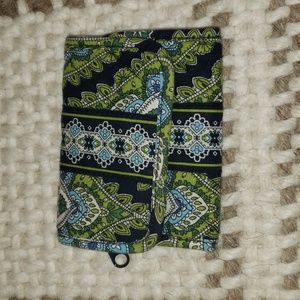 Vera Bradley trifold wallet green and navy